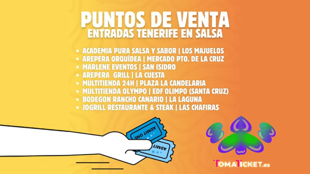 Puntos de venta del festival Tenerife en Salsa del 16 de agosto en Santa Cruz de Tenerife.