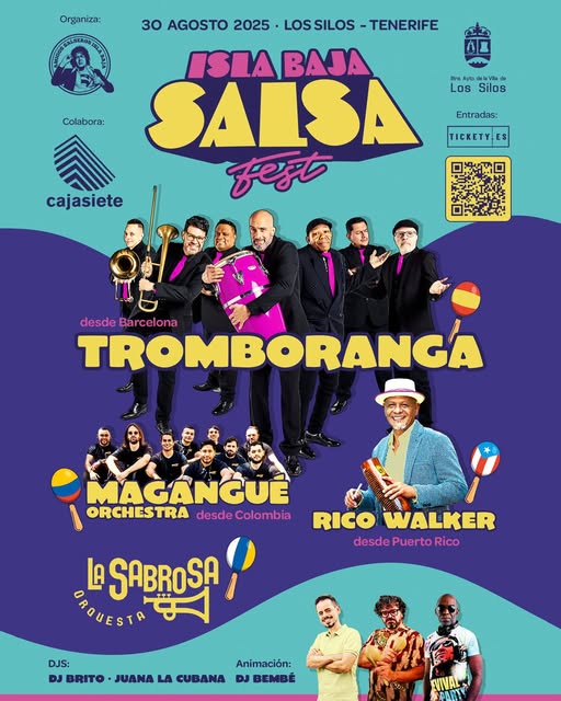 Cartel definitivo del Isla Baja Salsa Fest del 30 de agosto en Los Silos.