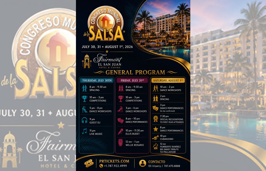 Competidores, instructores, músicos y aficionados se darán cita en San Juan de Puerto Rico a final de julio.