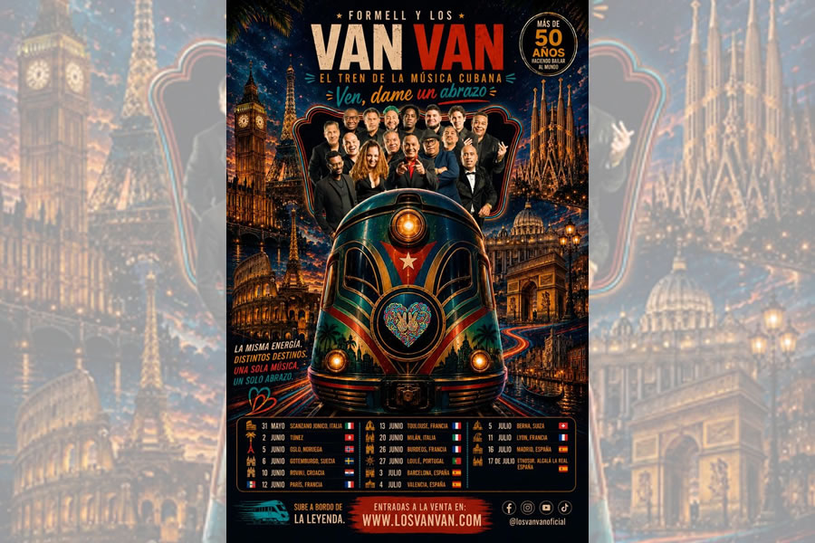 Los Van Van llevan su abrazo musical a Europa “Ven, dame un abrazo”, gira veraniega de Los Van Van.